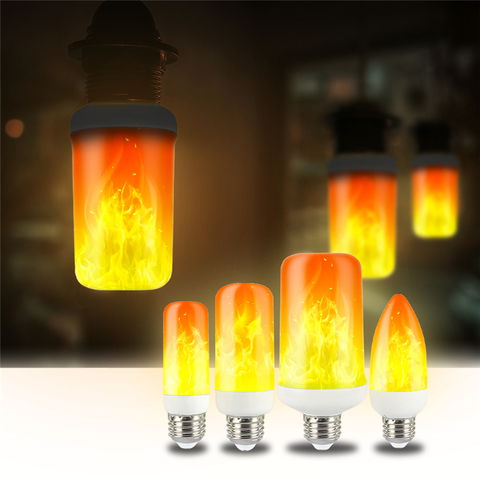 2022 New LED Dynamic Flame Effect Fire Light Bulb E27 E26 B22 E14 LED Corn Bulb Creative Flickering Emulation 3W 5W 7W 12W ► Photo 1/6