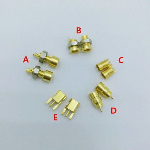 2 pcs custom made universal pin Socket female socket mmcx Pure copper gold plated Built-in hreaded nut holder ► Photo 1/6