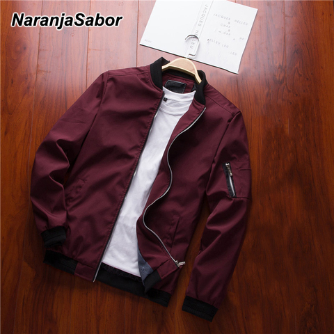 NaranjaSabor Spring New Men's Bomber Zipper Jacket Male Casual Streetwear Hip Hop Slim Fit Pilot Coat Men Clothing Plus Size 6XL ► Photo 1/6