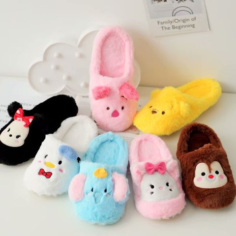 Disney cartoon pooh bear cute indoor warm cotton slippers home non-slip thick bottom home shoes autumn and winter soft bottom ► Photo 1/5