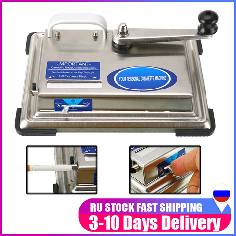Silver Hand-cranked Tobacco Rolling Machine Cigarette Filling Machine Manual Smoking DIY Stainless Steel Cigarette Maker Roller ► Photo 1/6