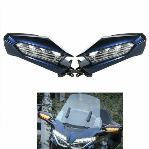 Motorcycle Motorbike Rearview Rear View Mirror LED Turn Signal light Clear Lens For Honda Goldwing GL1800 GL 1800 2022 ► Photo 1/1