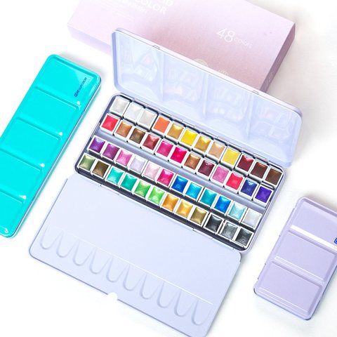 Kuretake Zig Watercolor Set - Pearlescent, Set of 12