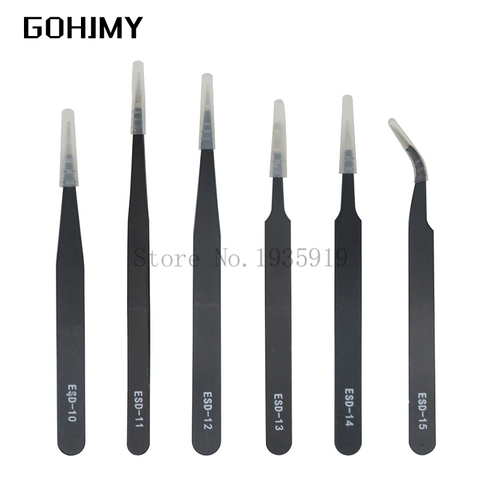 1PCS VETUS BGA ESD Stainless Steel Antistatic Tweezers ESD-10/ESD-11/ESD-12/ESD-13/ESD-14/ESD-15 SMD Reworking Soldering Tools ► Photo 1/1