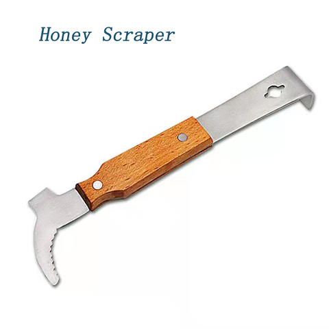 J-type Beehive Scraper Beekeeper Honey Cutter With Beekeeping Wooden Stainless Steel Cut Honey Knife Apiculture Uncapping Tools ► Photo 1/5