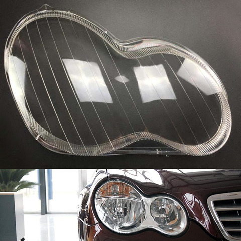 Headlamp Cover For Mercedes-Benz W203 C180 C200 C230 C260 C280 2001~ 2008 Car Headlight Headlamp Clear Lens Auto Shell Cover ► Photo 1/6