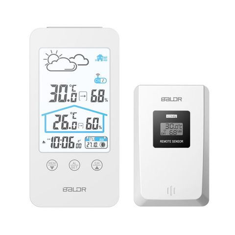 Wireless Weather Station Digital Touch Thermometer Hygrometer Forecast LCD Humidity Temperature Sensor Moon Phase Backlit Clock ► Photo 1/6