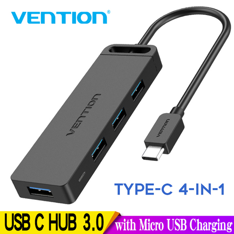 Vention USB C HUB 3.1 Type C to USB 3.0 Adapter Multi USB with Micro USB Charging Port for Xiaomi MacBook Huawei OTG Type C HUB ► Photo 1/6