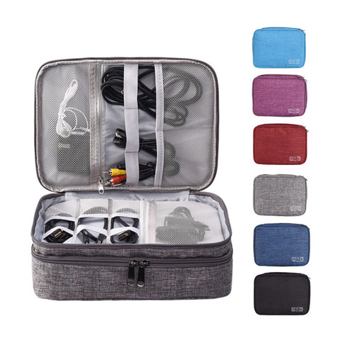 Travel Portable Accessories Storage Bags USB Digital Gadgets Organizer Charger Bags Power Battery kit Case Wires Zipper Hand Bag ► Photo 1/6
