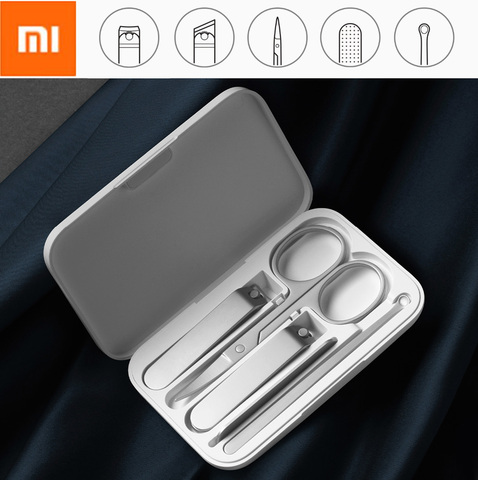 5pcs Xiaomi Mijia Manicure Nail Clippers Set Nose Hair Trimmer Portable Travel Hygiene Kit Stainless Steel Nail Cutter Tool Set ► Photo 1/6