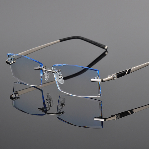 Reven Jate 58030 Alloy Rimless Diamond Cutting Man Glasses Frame Optical Prescription Eyeglasses Men Eyewear Fashion ► Photo 1/5