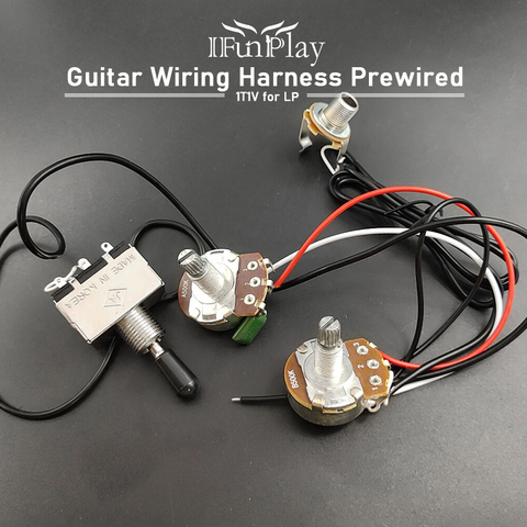 Electric Guitar Wiring Harness Prewired Two Pickup 500K Big Pots 3 Way Toggle Switch for LP Electric Guitarra ► Photo 1/6