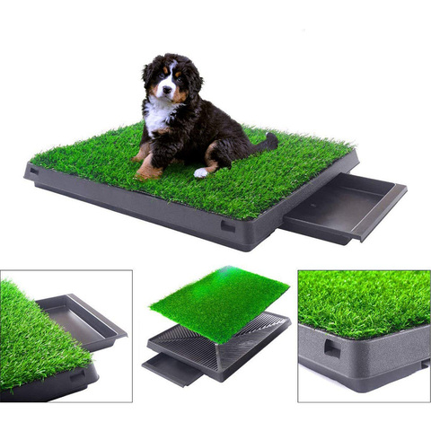 Pet Potty Training Pee Pad Mat Tray Grass House Toilet Pad Grass Pet Loo Tray Portable  Dogs Cats Potty Litter Box Dog Toilet ► Photo 1/6