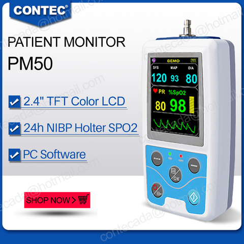 2022 CONTEC  Portable Vital Signs Patient Monitor NIBP/SpO2/Pr,Free PC Software ► Photo 1/6