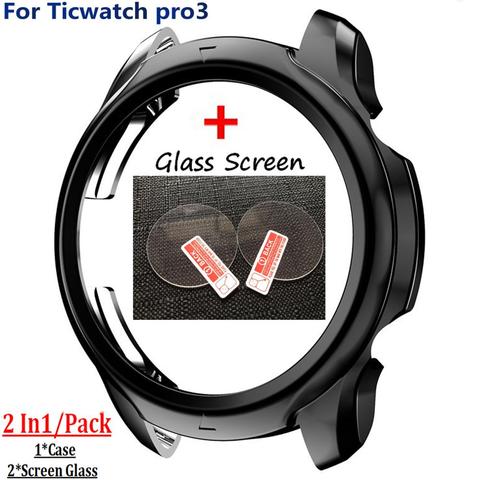 Bracelet Plating Protector Case For Ticwatch pro3 Watch Cover Frame Tempered Glass Screen for Ticwatch pro 3 Protective Shell ► Photo 1/1