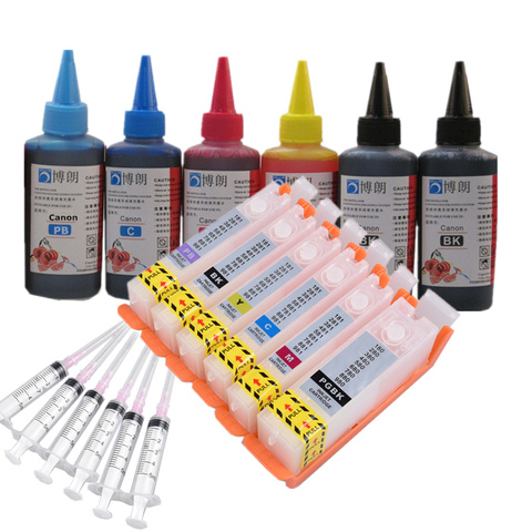 6 ink refill ink kit for  PGI 480 CLI 481 ink cartridge  For CANON  TS8140 TS8240 TS8340 TS9140 Printer PGI-480 Permanent chip ► Photo 1/6