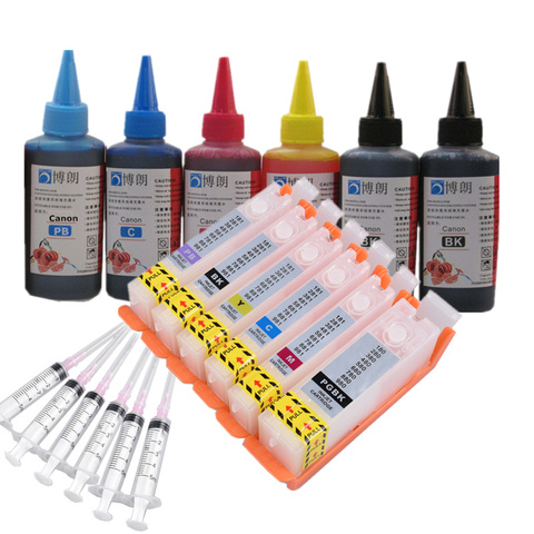 6 ink refill ink kit for PGI 580 CLI 581 ink cartridge  For CANON PIXMA  TS8150/TS8151/TS8152/TS8250/TS8251/TS8252/TS9150/TS9155 ► Photo 1/3