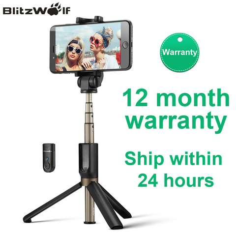 BlitzWolf BS3 Wireless bluetooth Selfie Stick Mini Tripod Extendable Foldable Monopod For iPhone For Samsung Xiaomi Huawei Phone ► Photo 1/6