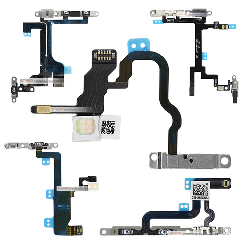 1pcs Power On Off Flex For iPhone 5 5S 5C 6 6S 7 8 Plus X Volume Up Down Side Button Key Ribbon Flex Cable With Metal ► Photo 1/6