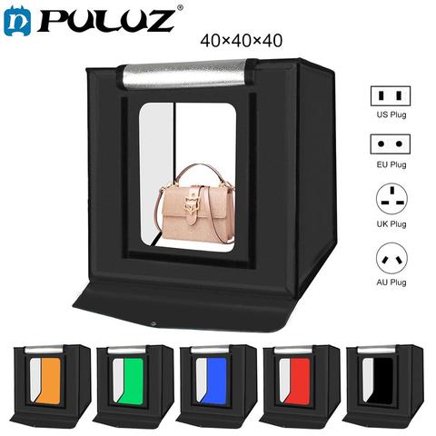 PULUZ 40*40cm 16inc Mini Photo Studio Box Lightbox Photograghy Softbox Led Photo Lighting Studio Shooting Tent Box Kit Light box ► Photo 1/6