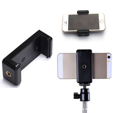 Durable Mobile Phone Clip Adapter Universal For Tripod Monopod Holder Clamp Bracket Stand Holder Mount Black ► Photo 1/6