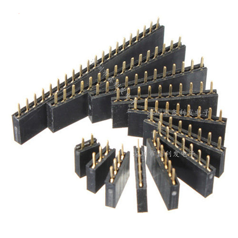 2.54mm Single Row Female 2~40P PCB socket Board Pin Header Connector Strip Pinheader 2/3/4/6/10/12/14/16/20/40Pin For Arduino ► Photo 1/1