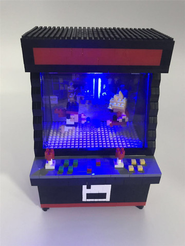 ZRK 1060pc Mirco Blocks Game Street Brick with Shining LED Arcade Fighter Game Black Machine Blocks Educational Toy ► Photo 1/6