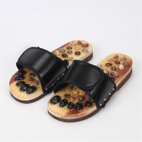 Japanese Traditional Unisex Massage Shoes Men Ethic Geta Naruto Clog Samurai Wooden Cobblestone Flip Flops Women Summer Slippers ► Photo 1/5