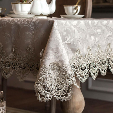 Europe luxury embroidered tablecloth table dining table cover little gray table cloth Lace coffee table flag cushion cover set ► Photo 1/6