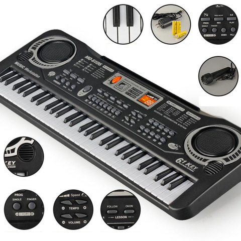 61Keys Beginners Portable Electronic Keyboard Microphone Piano for Beginners ► Photo 1/1