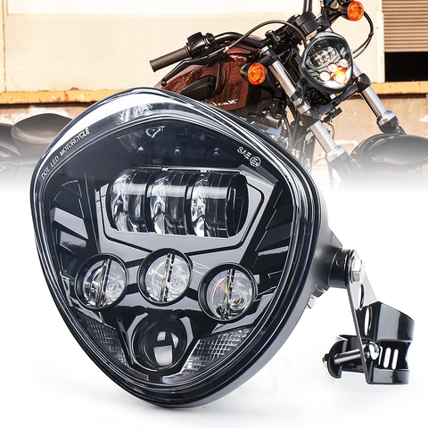 Motorcycle LED Headlight Assembly with Bracket Clamp for Harley-Honda-Yamaha-Kawasaki-Suzuki ► Photo 1/6