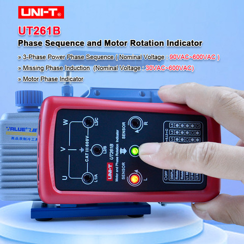 UNI-T UT261B Phase Sequence and Motor Rotation Indicatiors Phase Sequence Missing Phase Motor Rotation ► Photo 1/6