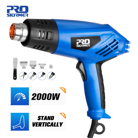 220V Heat Gun 2000W Electric Hot Air Gun Variable 2 Temperatures Industrial Power Tool with Four Nozzle Attachment by PROSTORMER ► Photo 1/6