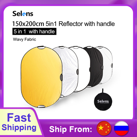 Portable Reflector Photography Light Diffuser Camera Light Reflector With Carry Case Reflector For Photography 150x200CM 5 in 1 ► Photo 1/6