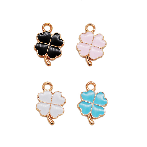 30 PC New Hot Oil Drop Charms Clovers Enamel Charms Alloy Pendant fit necklaces bracelets DIY Jewelry Accessories ► Photo 1/6