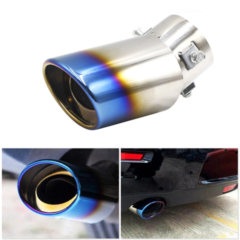 Universal Car  Muffler Tip Round Stainless Steel Pipe Chrome  Tail Muffler Tip Pipe Silver Car Accessories Muffler ► Photo 1/6