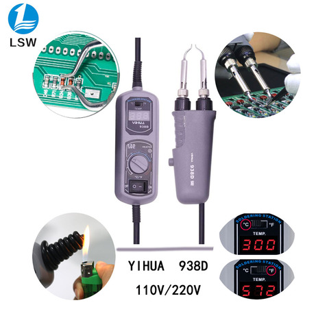 YIHUA 110V/220V EU/US PLUG 938D Portable Hot Tweezers Mini Soldering Station Hot Tweezer For BGA SMD Repairing ► Photo 1/3