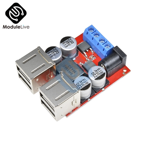 DC-DC Auto Charging Board 8V-35V 5V 8A Car Power Supply Step Down Buck Converter Module 4 Port USB Output mobile Charger ► Photo 1/1