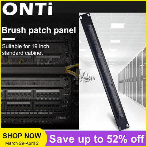 ONTi 1U 19 Inch Rack Mount IT Network Cabinet Brush Panel Bar Slot For Cable Management ► Photo 1/6