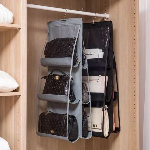Buy Online 6 Pocket Foldable Hanging Bag 3 Layers Folding Shelf Bag Purse  Handbag Organizer Door Sundry Pocket Hanger Storage Closet Hanger ▻ Alitools