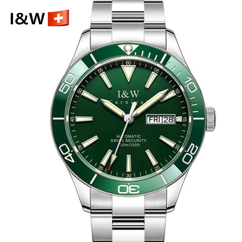 Switzerland Luxury Brand Automatic Mechanical Watch Men Waterproof 100m Diving Sports Green Water Ghost Wrist Watches for men ► Photo 1/6