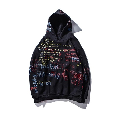 Hip Hop Graffiti Hoodies Mens Autumn Casual Pullover Sweats Hoodie Male Fashion Skateboards Sweatshirts ► Photo 1/6