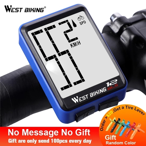 WEST BIKING Large Screen Bicycle Computer Wireless Waterproof Bike Speedometer Stopwatch With Backlight Bike Bicycle Speedometer ► Photo 1/6