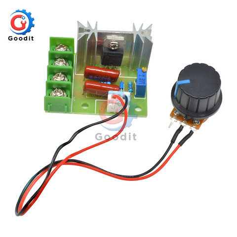 AC 50V-220V 2000W Motor Speed Controller High Power SCR Voltage Regulator Dimming Dimmers Governor Module W/ Potentiometer 110V ► Photo 1/6