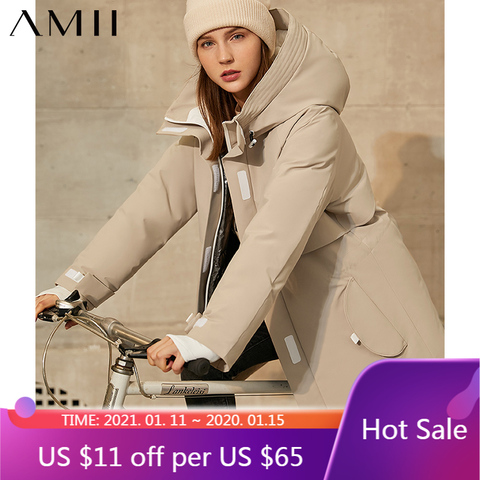 Amii Minimalism Winter Fashion Women's Jacket High-tech heat storage 90% down jacket Causal Outdoor Sport Jacket  12040581 ► Photo 1/5