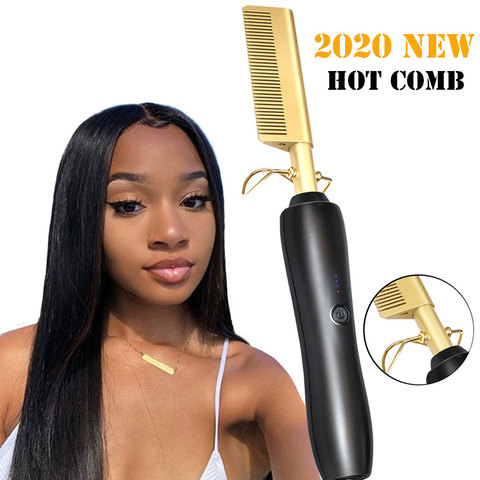 Hair Straightener Flat Irons Straightening Brush Hot Heating Comb Hair Straight Styler Corrugation Curling Iron Hair Curler Comb ► Photo 1/6