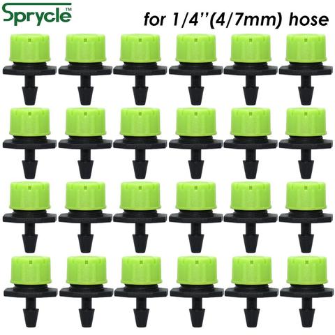 SPRYCLE 50-800PCS Green 1/4'' Adjustable Dripper Drip Irrigation Watering Sprinkler Nozzles Emitter 4/7mm Hose Garden Greenhouse ► Photo 1/6