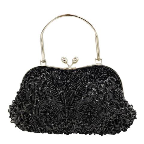 Boutique De FGG Elegant Frame Women Formal Beaded Evening Purses and Handbags Bridal Sequins Clutch Bag Cocktail Party Bag ► Photo 1/6