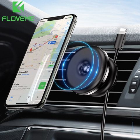 FLOVEME Magnetic Car Phone Holder for iPhone12 xiaomi Cable Clip Car Air Vent Holder GPS Navigation Mount Stand For Mobile Phone ► Photo 1/6