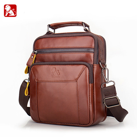 New Genuine Leather Shoulder Bags Vintage hangbag Casual Messenger Bag cow leather male multifunction Crossbody bag man ► Photo 1/6